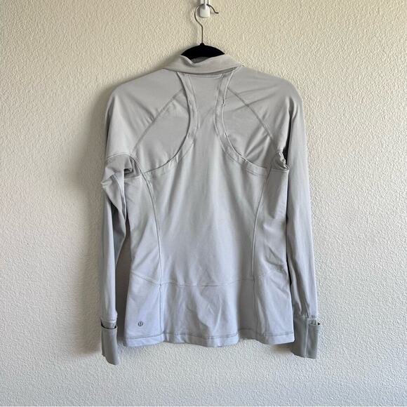 Lululemon Race With Grace 1/2 Zip II Wee Stripe White Silver Spoon - Picture 9 of 14